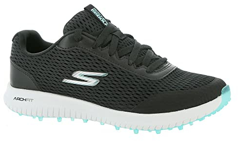 Skechers Zapatillas de Golf para Mujer Go MAX Arch Fit sin Puntas, Malla de Turquesa Negra, 36.5 EU