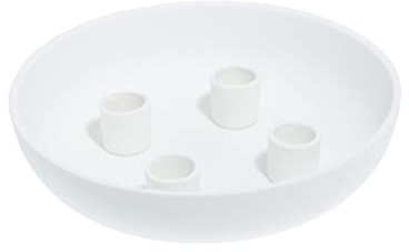 Storefactory Kerzenständer Advent GRANHOLMEN 4er Weiss 21x21x5 cm