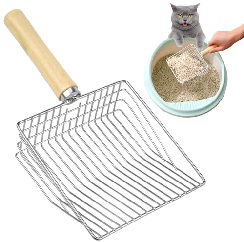 BINYI Katzenklo Schaufel Katzenstreuschaufel Metall Katzenschaufel für Katzenklo Katzenstreu Schaufel für Katzentoilette Lochabstand 7mm Cat Litter Scoop Streuschaufel Katzen Zubehör Schaufel für Klo