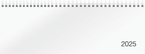 rido/idé Agenda transversal, modèle Sequenz (2025), 2 pages = 1 semaine, 297 × 105 mm, 112 pages, couverture en carton Trucard, blanc