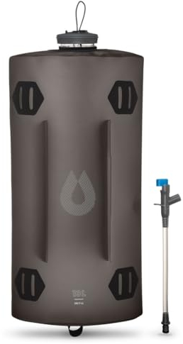 Hydrapak Seeker - Faltbarer Wasserspeicher (10L) - BPA- und PVC-freier Camping Trinkrucksack - Grau