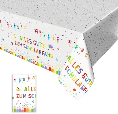 1pc Alles Gute Zum Schulanfang Tischdecken,Weiß Einschulung Deko
