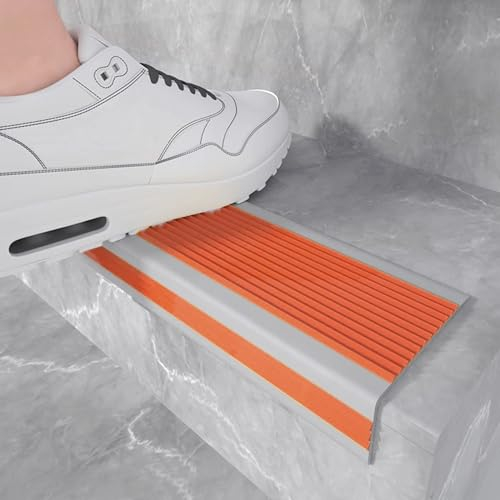 Treppenkantenprofil PVC 50x25mm Treppenkantenprofil Selbstklebend Rutschfeste Treppenstufe Selbstklebende Treppenkantenprofil Vinyl Für Den Außen- Und Innenbereich Kantenschutz ( Color : Nero , Size :