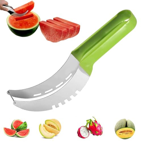 Hirundo wassermelonen Schneider,obstschneider Melone,Multifunctional Stainless Steel Fruit Cutter,Stainless Steel Fruit Cutter, Watermelon Cutter, Melon Cutter, Melon Cutter Made of Stainless Steel