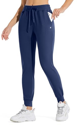 WILLIT Fleecefodrade joggingbyxor, varma byxor, termobyxor, löparbyxor, termiska sweatpants vinter, sportig, vandring, vattentät, dragsko med fickor, svart, marinblå, XS