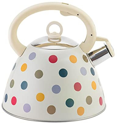 CAFIEDR Stainless Steel Whistling Tea Kettle Matte Stovetops Enamel Food Grade Teapot with Heat-Proof Handle for Gas Induction Cookers