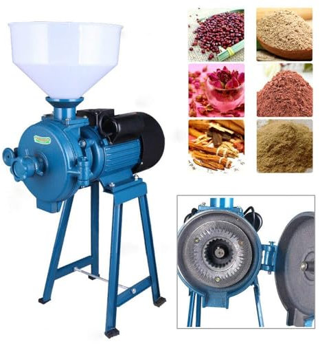 MNBVH 2200W Electric Feed/Flour Mill Dry Cereals Grinder Machine + Funnel Rice Corn Grain Bean Coffee Wheat Feed Mill Wet Dry Cereals