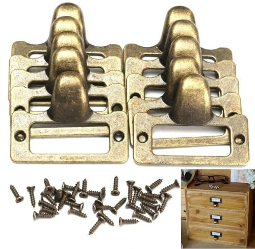 Retro Zinklegierung Schrank Schublade Etikettenhalter Pull Kit mit Schrauben (10 Stück)