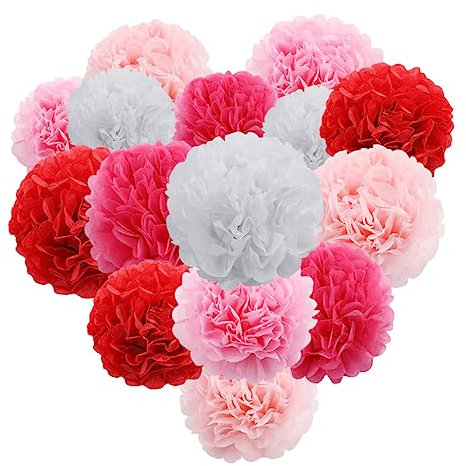 CAXUSD 15 Stück Hängende Papierblumen Handgearbeitete Dekoration Aus Papier Für Partys Geburtstage Hochzeiten Und Leicht