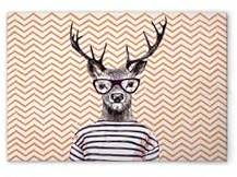 A.S. Création Leinwandbild Retro Hirsch Bunt - Wandbild in Braun, Orange - 60 x 40 cm - DD132129