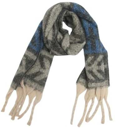 CMZYBBD Schal Dicker Fransenschal Für Damen – Weicher, Übergroßer, Leichter Winterschal, Stola Aus Kaschmirimitat-grau-185x40cm