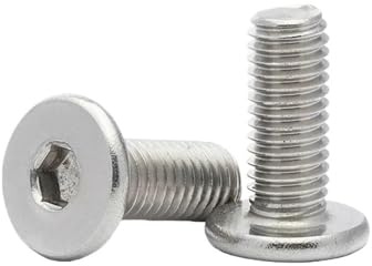 Cilky Tornillos metálicos 100 Piezas/Lote de Pernos de Cabeza Redonda ultradelgados y superplanos M1.6 M2 M2.5 M3 M4 M5 M6 M8 de Acero Inoxidable 304 con Cabeza Hexagonal(14mm x100pcs,M5)