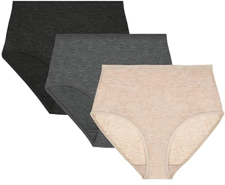ZSOSBA METARINO Women's Underwear High Waisted Ladies Panties Merino Wool Sports Active Briefs 3 Pack (US, Alpha, Large, Regular, Regular, Pack1)