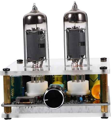 DIYEAH Phono Tube Preamp 6k4/6a2 Vacuum Pre-amp Lightweight Easy to Install Pre-amplifier Board with Glass and Abs Material for DIY Home Theater Systems