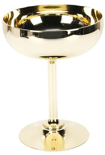Bicchiere da vino in acciaio inossidabile infrangibile dal design elegante, leggero e durevole per cocktail, dessert, feste di famiglia, interni o esterni (S - oro placcato oro)