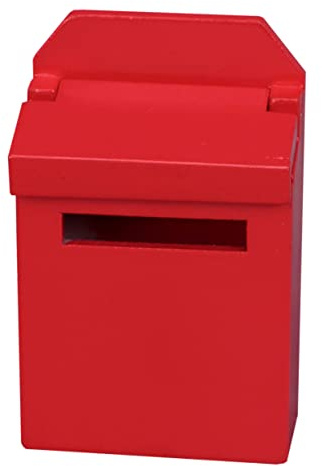 Abaodam Boîte Aux Lettres Miniature Bois Rouge pour Décoration de Maison Accessoire DIY pour Modèles de Maison