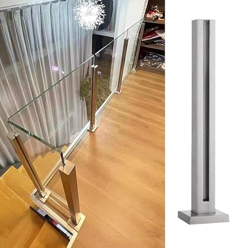 Poteau de balustrade en verre pour balcon, escaliers et piscines, support polyvalent pour panneaux de bois, idéal pour une utilisation en intérieur et en extérieur dans les maisons et les jardins