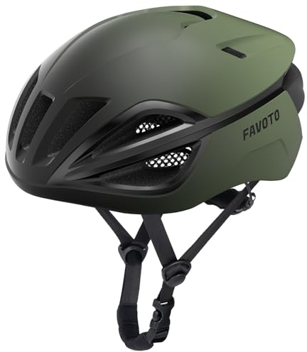 Favoto Bike Helmet Adult Men Women Road Cycling Bicycle Helmet Adjustable | Meets CE EN 1078 Standard, 280g Ultralight 15 Vents, Dial Fit 59-61cm, EPS Foam, Removable Padding, Commuter & Cycle Ready