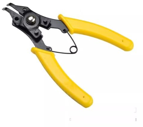 Professionell säkringsringstång set av legerat stål med 4 utbytbara spetsar för exakta inställningar i trånga utrymmen. Ergonomiskt verktyg för låsring. Låsringstång