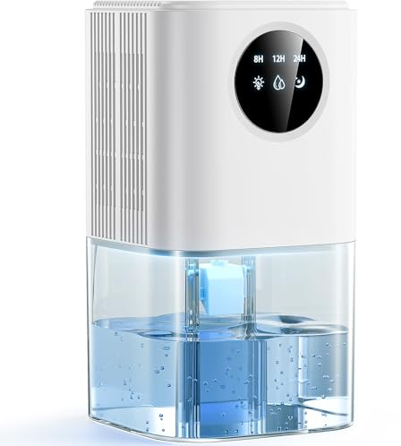 1.8L Dehumidifier for Home, Quiet with Timer and Auto Defrost | 650ml/Day Dehumidifiers for Home Wardrobe with Sleep Mode Quiet Portable 7 Lights Dehumidifier for Drying Clothes
