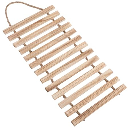 BESPORTBLE Enrejado Colgante para Macetas de Madera Maciza Resistente Intemperie, Soporte para Plantas Trepadoras, Tamaño Mediano para Balcón y Decoración Interior-Exterior, Estante