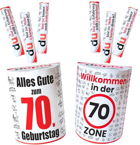 Geschenk 70. Geburtstag personalisiert – 20 Aufkleber Banderolen + 2 Box Sticker passend für Duplo Riegel, kreatives DIY für Mama, Papa, Oma, Opa zum siebzigsten Geburtstag