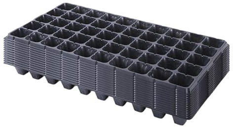 perfk 12 Vassoi per Piantine con Griglia, Semenzaio Germinazione con Foro di Drenaggio, Vassoi Germinazione di Coltivazione, Vaso per Pomodori, Vasi di Propagazione per Fiori da Interno, 50 Celle