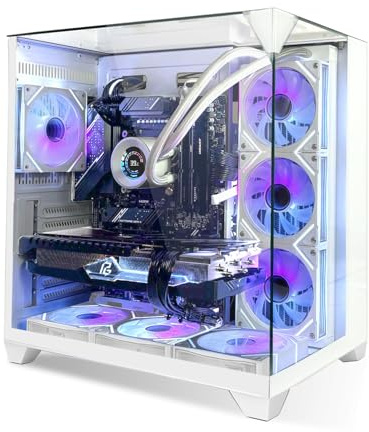 SYSTEMTREFF High-End Gaming PC weiß AMD Ryzen 5 7500X3D 6x4.6GHz | Nvidia RTX 5070 TI 16GB | 1TB M.2 NVMe | 32GB DDR5 RAM | Windows 11 | Desktop Computer Rechner für Gamer, Zocker & Streamer