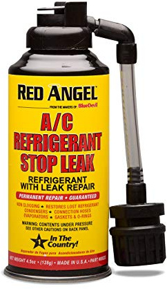 Red Angel Automotive A/C Refrigerant Stop Leak with Attached Cupler| Permanent Non-Clogging Leak Repair | 4.5 oz.