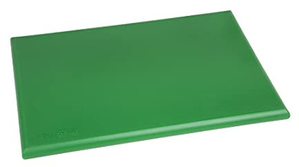 Hygiplas High Density Chopping Board for Salad and Fruit, Green 45x30cm | Extra thick profile resists warping and knife scoring, with a non-porous surface that easily cleans in the dishwasher.