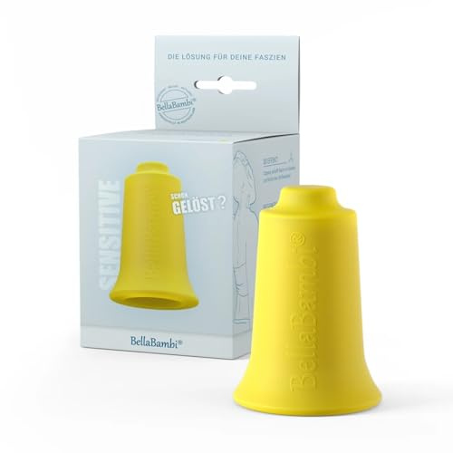 BellaBambi original vaso de ventosa | copas de succión versátiles para masaje de fascias y puntos gatillo | para belleza, deporte y bienestar | Intensidad SENSITIVE - Amarillo