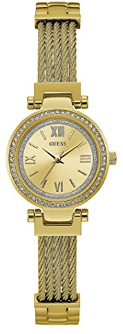 Guess DamenArmbanduhr Analog Quarz Edelstahl W1009L2