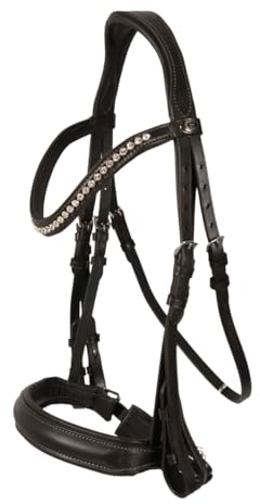 Hans Melzer Horse Equipment Kandare Wiesbaden LACK, schwarz/silber, Vollblut