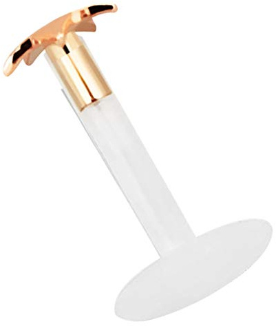 Teflon Labret Stecksystem 1,2 mm, 14kt. Rosegold mit 2,5 mm Stern