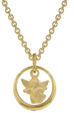 trendor Taufkette 925 Silber Vergoldet mit Engel-Taufring 75956-38 38 cm
