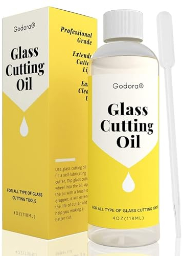 Glasschneideöl, geeignet für alle Glasschneidewerkzeuge, 118ml (4 oz) Glasschneideöl wird zum Schneiden von Glas, Buntglas, Glasflaschen, Fliesen und Spiegeln verwendet