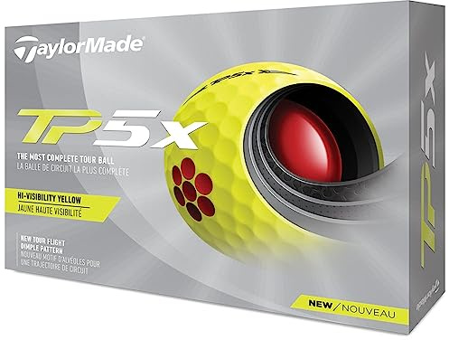 TaylorMade TP5X Yellow Golfbälle, gelb, Einheitsgröße