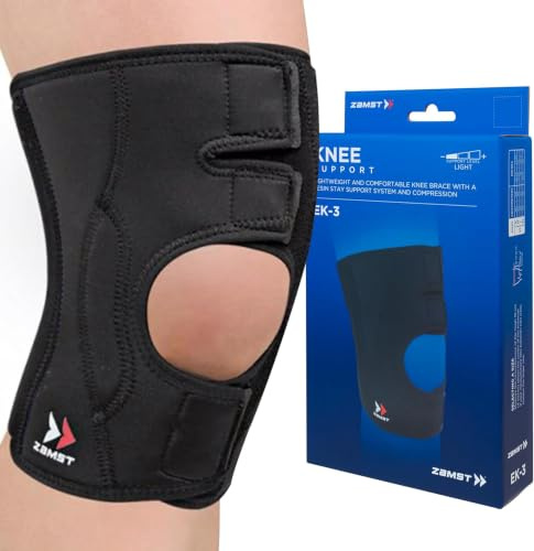 Zamst EK-3 Rodillera Deportiva - Rodillera de Compresión Ligera y Transpirable para Hombres y Mujeres con Soportes de Resina para Brindar Soporte General a las Rodillas y Aliviar el Dolor - S