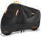 Waterproof Motorcycle Cover Outdoor Indoor, 300D Oxford Motorbike Scooter Cover Rain Dust Protection with 4 Reflective Strips and 2 Lock Holes, 2 Fixed Buckles and 1 Storage Bag (1XL: 87x37x49 inch)