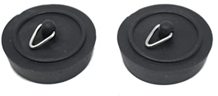 2 x fiXte Replacement Sink Plug Shower Bath Basin Rubber Black 38mm 1 1/2