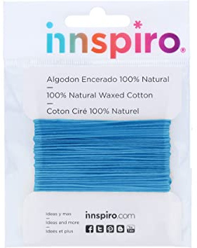 INNSPIRO Cordoncino cotone cerato fine turchese 1,5 mm. 5 m.