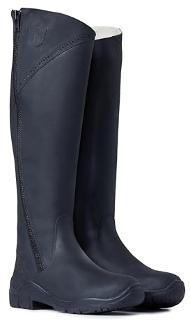 HORZE Stivali invernali da equitazione da donna in pelle Aspen, termici da equitazione in pelle, Nero , 39 EU