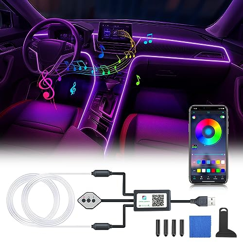 OMECO USB Ambientebeleuchtung Auto LED Innenbeleuchtung 4m 5050 RGB mit APP und Kontroller 5V LED Streifen innenbeleuchtung atmosphärenlicht wasserdichte Musiklichtleiste Steuerbare LED Strip Neon