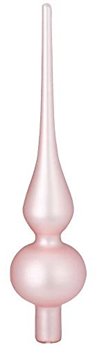 Inge-glas Christbaumspitze 26cm | Weihnachtsbaumspitze aus Glas | Hochwertige Spitze für den Weihnachtsbaum Weihnachten (Rosa matt | Pearly Rose & Noble Rose)