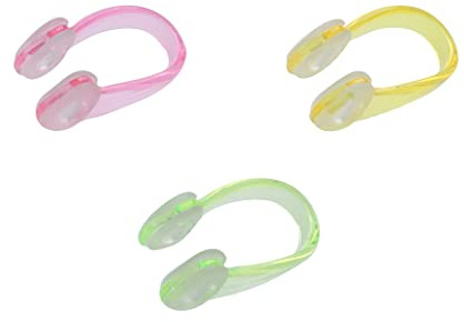 Ruwado 3 Pcs Nose Clips for Swimming Kids Cute Silicone Plastic Waterproof Clear Colorful Nose Plugs Protector for Adults Training Water Sports Outdoor Activities Pool Accessories