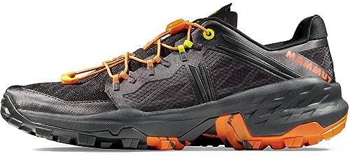 Mammut Trailrunning-skor för män, Sertig TR Low, Svart mörk tangerin, 44 2/3 EU