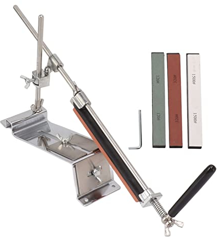 Professional Knife Sharpener with Whetstones Knife Sharpener Kit Stainless Knife Sharpening Steel Professional Kitchen Chef Knife Sharpening System with 4 Whetstones 5-90°