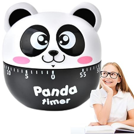 Minuteur mécanique manuel – Horloge mécanique de 60 minutes pour compte à rebours des étudiants – Minuteur de dessin animé sans pile nécessaire Grenouille, chiot, panda, tomate pour décoration de