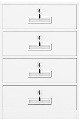 Aktenschrank Aktenschrank mit 4 Schubladen und Schloss, 15,3 Zoll tiefer Untertisch-Aktenschrank aus Metall for Legal/Letter-Format, 25,5 Zoll hoher Büro-Aktenschrank Büroschrank ( Color : White )