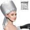 Casco secador de pelo portátil gris con conexión para secador, gorro térmico profesional para rizos, difusor casero para moldear, capucha térmica de viaje, gorro para secado uniforme